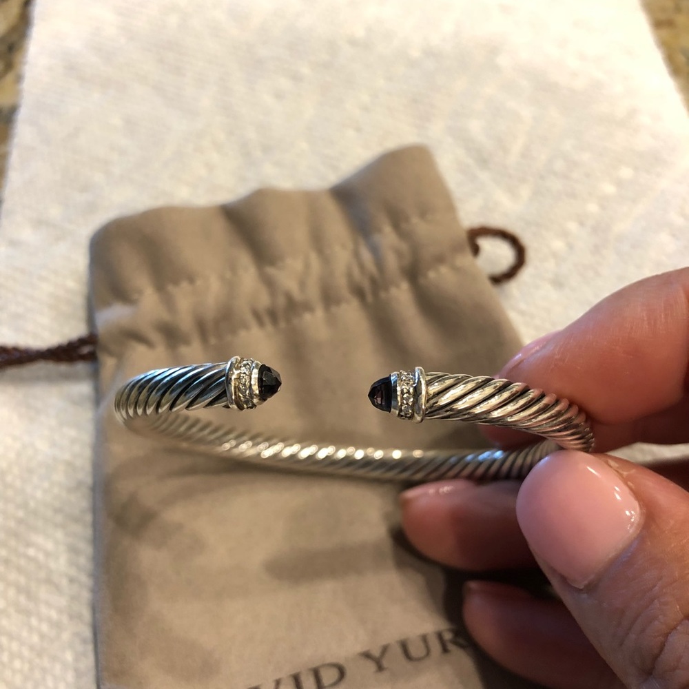 David yurman bracelet 5mm Diamond amethyst size M